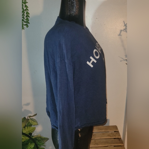 Hollister Navy Blue Long Sleeve Cropped Top S - Picture 4 of 6